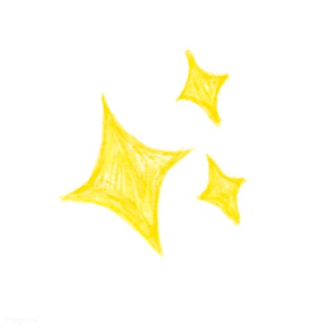 Illustration of hand drawn blink icon isolated on white background | free image by rawpixel.com Illustration Stars, Yellow Icon, Star Doodle, Overlays Tumblr, Stars Background, Doodle Png, Good Note, Star Illustration, Hand Drawn Icons