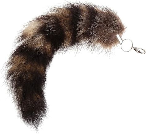 Coat Tails, Fur Keychain, Chain Keychain, Backpack Decoration, Racoon, Purse Accessories, Keychain Gift, Chain Ring, Key Ring