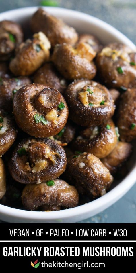 Oven Roasted Mushrooms, Keto Mushrooms, Mushroom Side Dishes, Baked Mushrooms, Low Carb Side Dishes, Roasted Mushrooms, Low Carb Sides, Keto Side Dishes, Low Carb Recipes Dessert