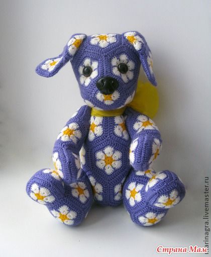 african flower puppy African Flower Crochet Animals, African Flower Crochet, Crochet African Flowers, Flower Toy, African Flowers, Flower Crochet, Crochet Animal Patterns, Crochet Bear, Ideas Crochet