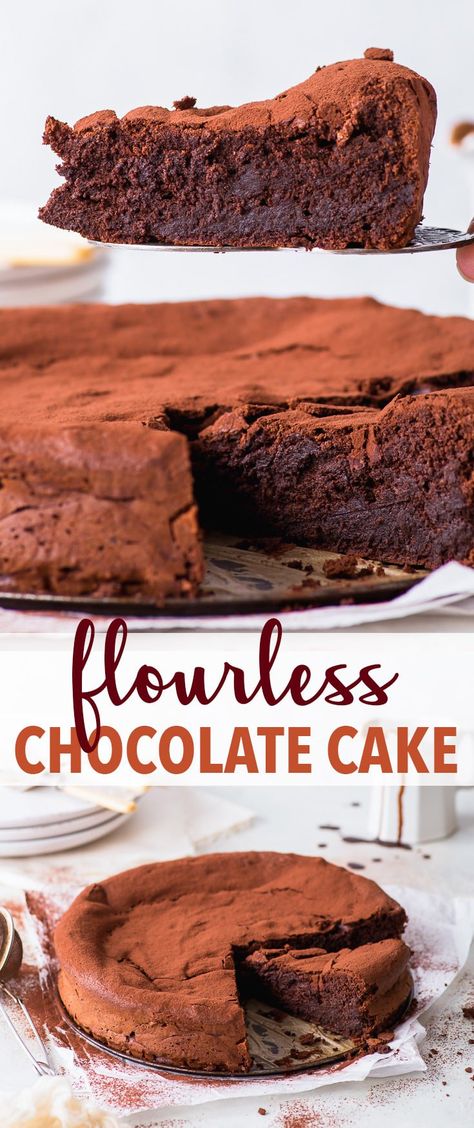 6-Ingredient Flourless Chocolate Cake - The Loopy Whisk Flourless Chocolate Cake Gluten Free, The Loopy Whisk, Loopy Whisk, Flourless Chocolate Cake Recipe, Gluten Free Chocolate Cake, Flourless Chocolate Cake, Flourless Cake, Low Carb Dessert, Tasty Chocolate Cake