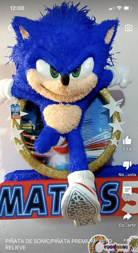 Sonic The Hedgehog Pinata, Sonic Pinata, Sonic Birthday Ideas, Pastel Sonic, Sonic Birthday Party Ideas, Sonic Birthday Cake, Sonic Birthday Party, Princess Jasmine Birthday Party, Sonic Birthday Parties