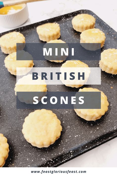 They may be small in stature but these Mini British Scones pack plenty of punch. They're full of flavour and soft and crumbly in all the right places. You can whip them up in barely any time at all as a delicious snack or centrepiece for a cream tea or celebration! Easy Tea Time Treats, Mini Scones High Tea, Small Batch Scones Recipe, Mini Scones Recipe Easy, Mini Scones Recipe, High Tea Snacks, Tea Party Scones, Date Scones, Savoury Scones