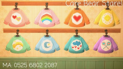 Care Bear Cousins, My Map, Sweater Designs, Ac New Leaf, Animal Crossing Funny, Animal Crossing Guide, Animal Crossing Qr Codes Clothes, Animal Crossing Wild World, Qr Codes Animal Crossing