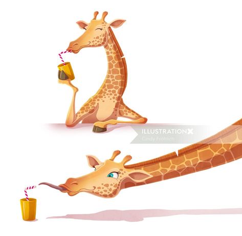 Animal character design of Giraffe Giraffe Character, Animal Character Design, Giraffe Neck, Strong Composition, Giraffe Illustration, Character Design Illustration, Robot Animal, Pet Raccoon, Animal Character