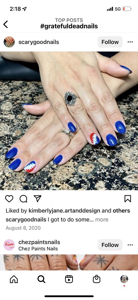 Grateful Dead Nail Art, Grateful Dead Nails, Dead Nails, Spa Time, Tie Dye Nails, Nine Inch Nails, Hair Envy, Grateful Dead, How To Do Nails