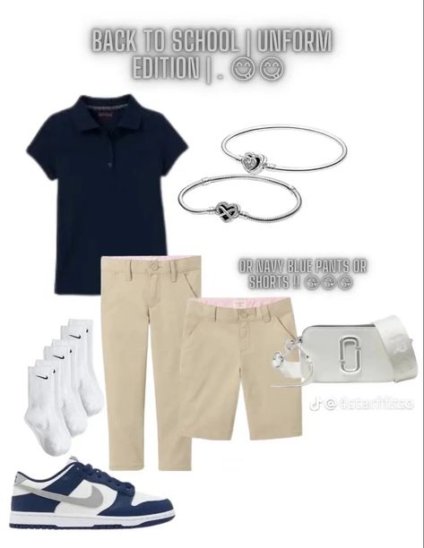 Navy Blue Uniform Outfits School, Navy Blue Uniform Outfits, Cute Uniform Outfits For School, Outfit Ideas For School Uniform, Uniforms Outfits, School Outfits Uniform, Uniform Fits, Uniform Outfits Ideas, Outfits Uniform