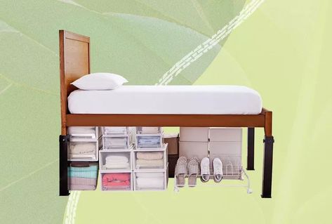 The 7 Best Bed Risers of 2024 Dorm Bed Risers, Dorm Bed, Bed Risers, Best Bed, Extra Storage Space, Dorm Bedding, Cool Beds, Buying Guide, Extra Storage