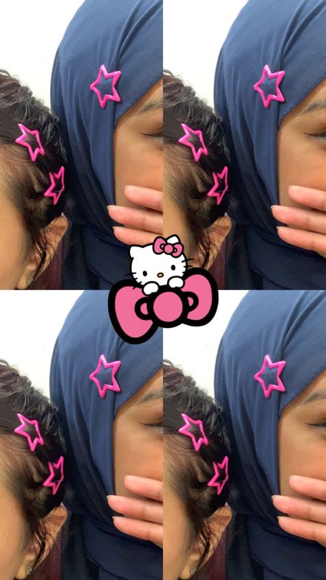 hello kitty filter pink star hairclip couple goals ✋🏽✋🏽✋🏽 Cute Cartoon Drawings, Pink Stars, Black Aesthetic, Couple Goals, Cute Cartoon, Hair Clips, Hello Kitty, Projects To Try, Kitty