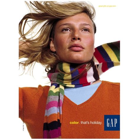 Gap November 1999 Print Ad - COLOR. THAT’S HOLIDAY! If you worked at Gap and saved the paper playlists that came with each month's CD/tape… | Instagram Gap Ads, Bridget Hall, Print Ad, Baby Gap, Print Ads, The Gap, To Listen, My Profile, Click The Link