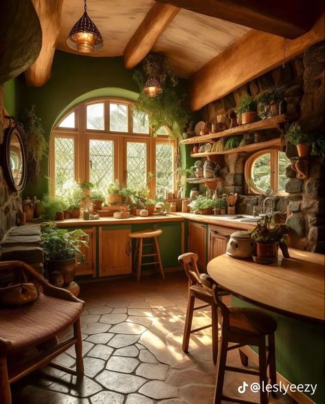 Hobbit House Interior, Cottage Core Interior, Cottage Core Kitchen, Cottage Core Home, Cottage Core House, Casa Hobbit, Cottagecore Kitchen, Cottagecore Home, Earthship Home