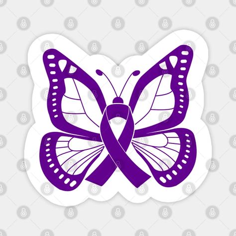 Purple Butterfly Awareness Ribbon - Purple Awareness Ribbon - Magnet | TeePublic Purple Ribbon Tattoos, Purple Ribbon Awareness, Crown Tattoo Design, Chiari Malformation, Ribbon Tattoos, Crown Tattoo, Purple Ribbon, Awareness Ribbon, Ribbon Design