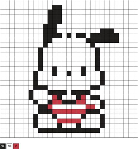 Sanrio Perler Beads, Piskel Art, Easy Pixel Art, Pixel Art Templates, 8bit Art, Pixel Drawing, Pixel Crochet, Pixel Art Grid, Graph Paper Art