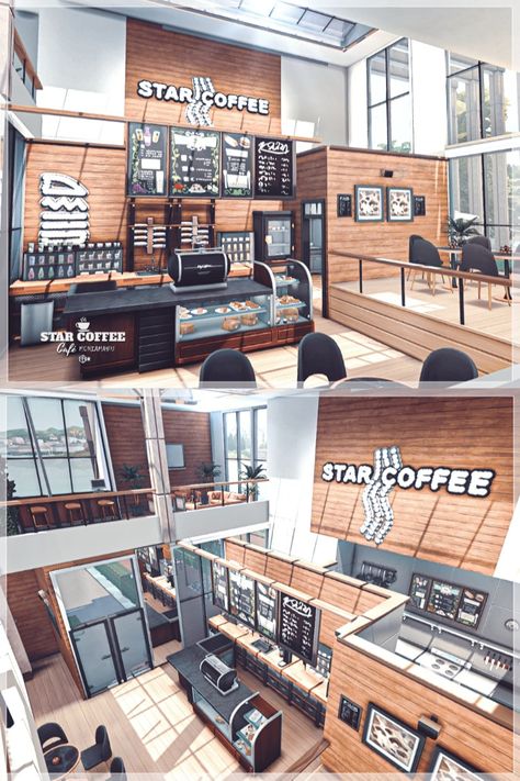 Sims 4 Cafe Shop, Sims Boba Shop, Sims 4 Coffee Shop Interior, Sims 4 Cafe Ideas Layout, Sims 4 Japanese Restaurant Cc, Sims Cc Restaurant, Sims 4 Store Front Cc, Sims 4 Coffee Shop Build, Sims 4 Base Game Restaurant