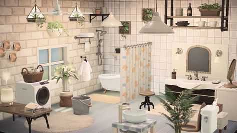 Dreamy Bathrooms, Island Bathroom, Cottage Farm, Animal Crossing Wild World, Home Ac, Island Decor, New Animal Crossing, Beach House Design, Animal Crossing Game