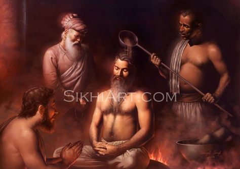 Guru Arjan, hot plate, martyr, Arjun  Dev, fine art, sikh, painting, Bhagat Singh Bedi Shri Guru Arjan Dev Ji Shahidi, Guru Arjan Dev Ji Shahidi, Guru Arjan Dev Ji Shahidi Diwas, Shri Guru Arjan Dev Ji, Guru Arjan Dev Ji, Guru Tegh Bahadur, Guru Arjan, Love Guru, Bhagat Singh