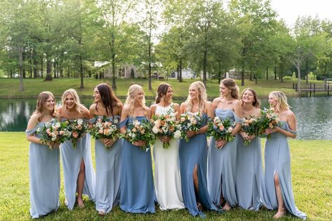 Maid Of Honor Dress Different Color, Maid And Matron Of Honor Dresses, Different Color Maid Of Honor Dress, Maid Of Honor In Different Color, Maid Of Honor Different Color Dress, Blue Maid Of Honor Dress, Maid Of Honor Dress Different, Bridal Party Colors, Maid Of Honor Dress