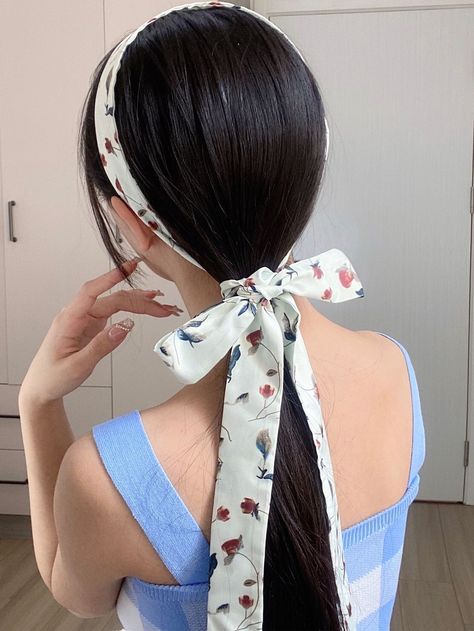 White Casual   Polyester Floral Basic Hair Band Embellished   Women Accessories Hairstyles With Hair Bands, Full Bangs Long Hair, Crochet Bow Pattern, Cute Easter Outfits, Crochet Flower Headbands, Feminine Hairstyles, Black Hair Aesthetic, Crochet Bow, Designer Hair Accessories