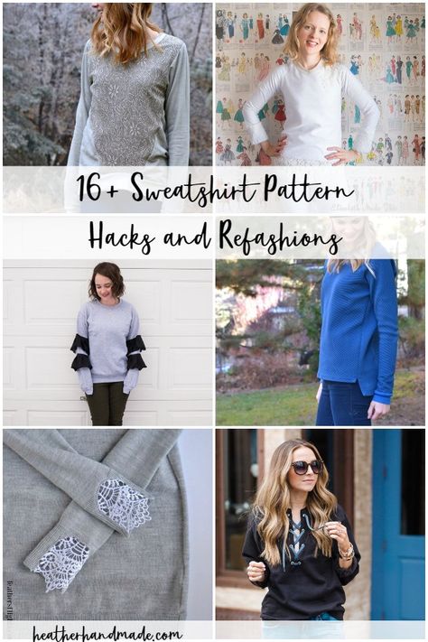 Diy Sweatshirt Jacket, Sweater Hacks, Sweatshirt Pattern, Diy Ruffle, Sweater Tutorial, College Outfits Comfy, Balloon Sleeve Cardigan, Sweatshirt Refashion, Upcycle Sweatshirt