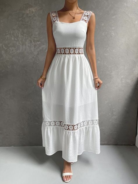 Boho Sleeveless Dress, Boho Sundress, Elegant White Dress, Cami Dresses, Boho Dresses Long, Boho Beach Dress, White Boho Dress, Dress Women Elegant, White Dresses For Women