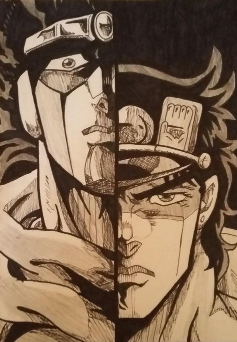 Jotaro Kujo Sketch, Jotaro Drawing Sketch, Jotaro Desenho, Jojo's Bizarre Adventure Drawing Pencil, Jojo Drawing Tutorial, Star Platinum Drawing, Jojo Sketch Art, Jotaro Kujo Drawing, Jojo's Bizarre Adventure Drawing