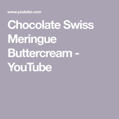 Chocolate Swiss Meringue Buttercream - YouTube Cakes By Mk, Black Buttercream, Cookies Website, Chocolate Swiss Meringue Buttercream, Swiss Buttercream, Cocoa Cake, Meringue Buttercream, Swiss Meringue Buttercream, Swiss Meringue