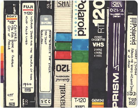 VHS | Flickr – Compartilhamento de fotos! Sharpie Drawings, Video Tapes, Tape Art, Floppy Disk, Vhs Tapes, Creative Journal, Permanent Marker, Design Graphique, Childhood Memories