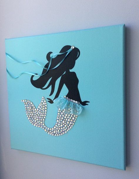 Step By Step Acrylic Painting, Teal Mermaid, Painting On Canvas For Beginners, Mermaid Canvas, Ballerina Wall Art, Canvas For Beginners, Summer Crafts For Kids, Metal Tree Wall Art, Geocaching