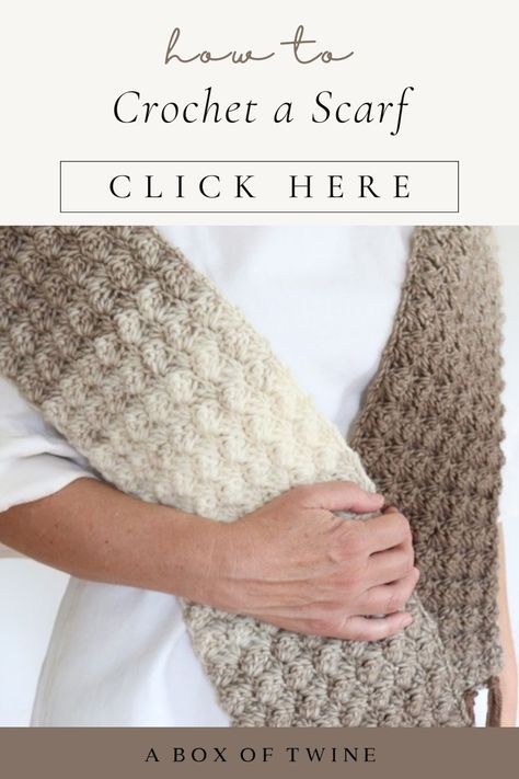 How to Crochet a Fall Scarf - A BOX OF TWINE Crochet For Variegated Yarn, Crochet For Fall, Fall Scarf Crochet, Lion Brand Scarfie Yarn, How To Crochet A Scarf, Easy Crochet Scarf Pattern, Crochet A Scarf, Scarfie Yarn, Crochet Wraps