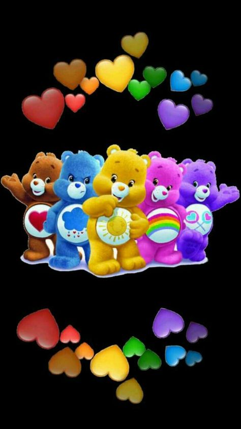 Cute Wallpaper🎀¸.•*¨) Care Bears Wallpaper, Night Hug, Grumpy Care Bear, Bears Wallpaper, Care Bear Tattoos, Care Bears Vintage, Care Bear Party, Easter Bunny Colouring, Care Bears Cousins