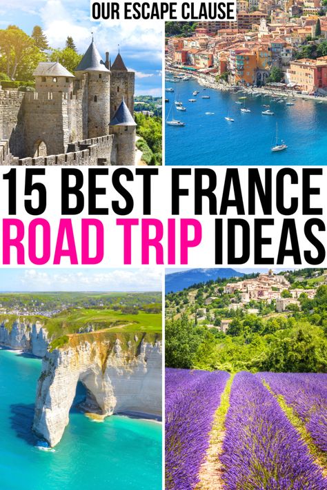 15 Best France Road Trip Itinerary Ideas (+ Driving Tips!) France Road Trip Itinerary, France Roadtrip, France Road Trip, Road Trip France, France Itinerary, Road Trip Map, Road Trip Europe, Road Trip Routes, France Travel Guide