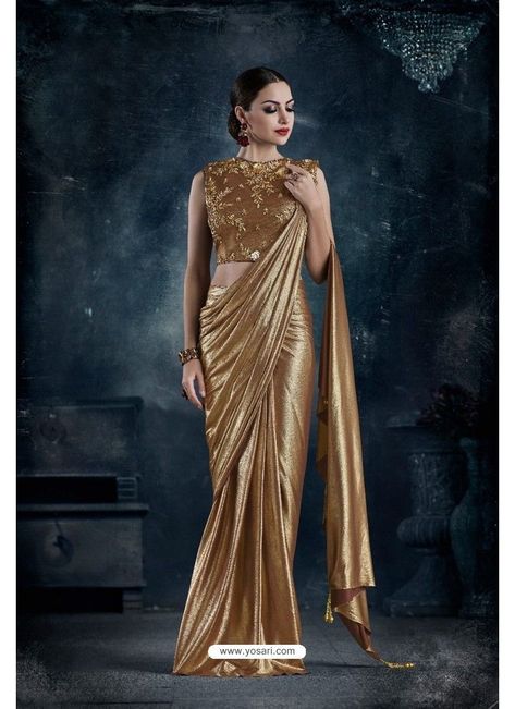 100+ Different Saree Wearing Style (2021) Draping Methods Golden Color Saree, Golden Saree, Saree Wearing, Saree Wearing Styles, Saree Draping Styles, Sequin Saree, Indian Fashion Saree, Drape Saree, Readymade Saree