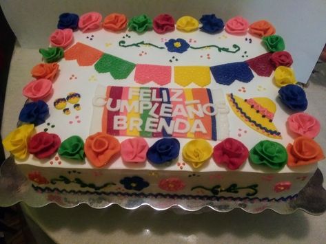 Fiesta Sheet Cake, Mexican Themed Cakes, Mexican Cake, Mexican Baby Shower, Fiesta Cake, Fiesta Theme Party, Mexican Party Theme, Fiesta Theme, Mexican Party