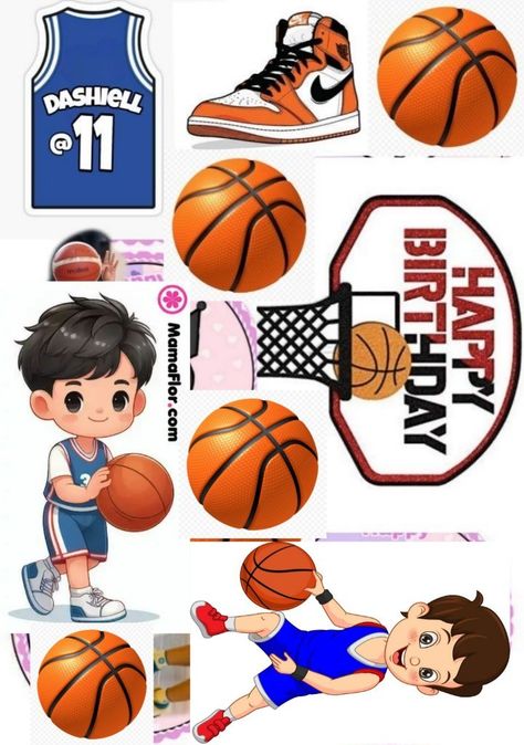 Basketball Cake Topper Printable, Basketball Topper, Basketball Cake Topper, Basketball Cupcakes, Printable Cake Topper, Basketball Cake, Basketball Baby, Basketball Theme, Baby Printables