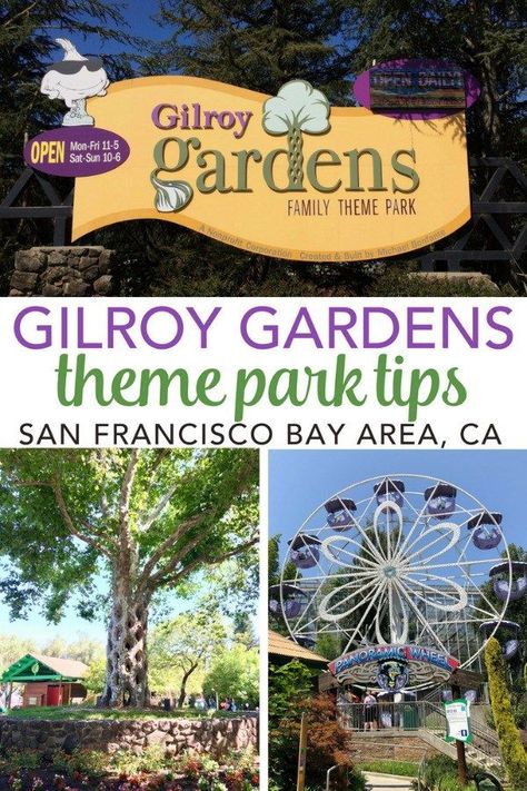 Tips, tricks, and a comprehensive review of Gilroy Gardens Family Theme Park in Gilroy, California. Find out why this amusement park is perfect for toddlers, preschoolers, and young kids. Located just outside the San Francisco Bay Area. #gilroygardens #gilroy #california #themepark #kidifornia San Francisco Activities, Gilroy Gardens, Gilroy California, California Bay Area, Kid Friendly Vacations, Family Theme, San Francisco Travel, Garden Park, California Dreaming