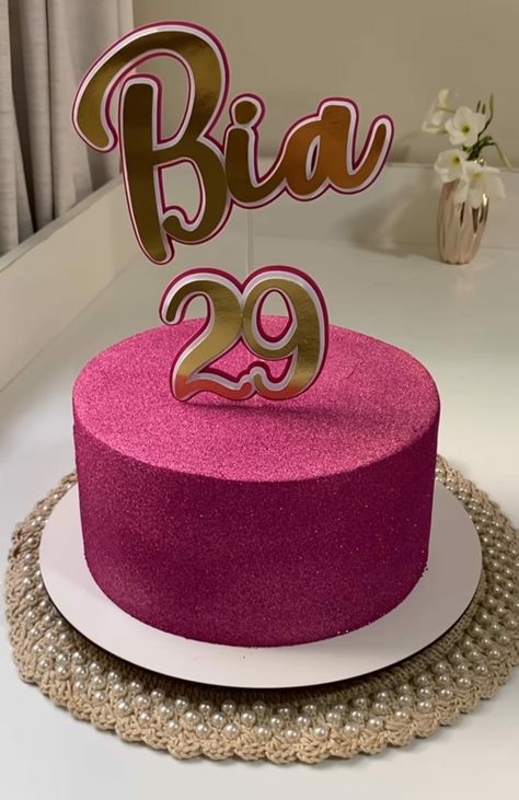 Bolo Rosa Pink Com Glitter, Glitter Tumblr, Pink Cake, Rosa Pink, Happy Birthday, Glitter, Cake, Birthday, Pink