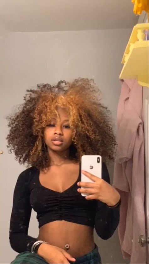 Natural Hair Dye Ideas For Black Women Highlights, Natural Hair Color Combo, Black Woman Died Hair, Cute Dyed Hair Ideas For Black Women Natural, Pretty Natural Hair Color Ideas, Cute Natural Hair Colors For Black Women, 4c Hair Color Ideas Highlights, Dye Hair Ideas For Black Women, Aesthetic Pfps For Spotify