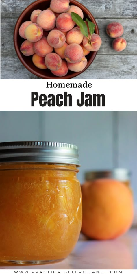 Classic Peach Jam Canning Peach Jam, Fresh Peach Jam, Jam Recipes For Canning, Peach Freezer Jam, Preserving Fruit, Canning For Beginners, Recipes For Canning, Canning Jam Recipes, Jam Canning