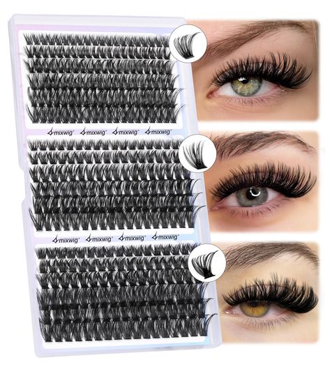 PRICES MAY VARY. 60D+80D+100D Lash Clusters：This Lash Extension featuring 8-18mm mixed cluster eyelash extensions in 360pcs including 60D+80D+100D, perfect for creating various lash styles. Lvmixwig cluster eyelash extensions adopted the synthetic material, soft and lightweight than normal natural eyelashes. Bring you "0" burden and comfortable DIY lash extensions. Lash Extensions 8-18mm Mixed: 10-18mm mixed clusters lashes. DIY individual clusters lash at home to create the eyelash effect that Natural Lash Extension, Clusters Lashes, Eyelash Clusters, Cluster Eyelash Extensions, Lash Styles, Cluster Eyelashes, Lash Clusters, Diy Lash Extensions, Diy Eyelash Extensions