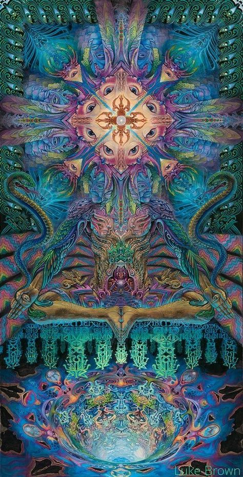 Luke Brown, Awakening Art, Arte Occulta, Trippy Visuals, Psychadelic Art, Esoteric Art, Psy Art, Consciousness Art, Brown Painting