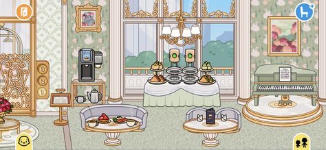 Toca Boca Room Ideas Hotel House, Toca Boca Hotel Ideas, Toca Ideas, Free House Design, Hotel House, Dinner Room, Room Ideas Aesthetic, Hotel Kitchen, Toca Life