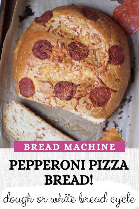 Pepperoni Cheese Bread, Pepperoni Bread Recipe, Italian Cheese Bread, Bread Machine Mixes, Pepperoni Bread, Easy Bread Machine Recipes, Pepperoni Recipes, Pizza Bread Recipe, Best Bread Machine