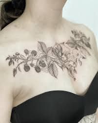 Around Shoulder Tattoo, Scar Reduction, Tattoo Watercolor, Branch Tattoo, Mens Shoulder Tattoo, Flower Tattoo Shoulder, Skeleton Hand Tattoo, Plant Tattoo, Collar Bone Tattoo