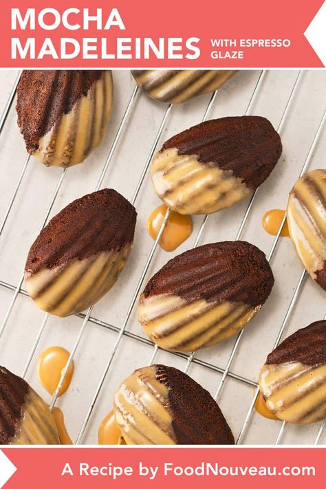 Coffee Madeleines, Madeleine Recipes, Madeline Cookies Recipe, Madelines Recipe, Espresso Glaze, Cookie Biscuits, Cake Cravings, Madeline Cookies, Biscuits Recipes