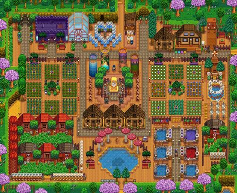 year 5, played on mobile Strawdew Valley Farm Ideas, Stardew Valley Farm Layout Perfection, Stardew Valley Standard Farm Layout Year 1, Stardew Valley Standard Farm Design, Stardew Valley First Year, Standard Farm Layout Stardew Valley, Stardew Valley Farm Layout Standard Aesthetic, Stardew Farm Layout Standard, Standard Farm Stardew Valley