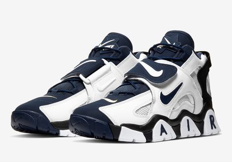 Nike Air Barrage Mid, Nike Air Barrage, Nike Boots, Air Shoes, Navy Sneakers, Cheap Nike Air Max, Kicks Shoes, Custom Nike Shoes, Nike Air Shoes