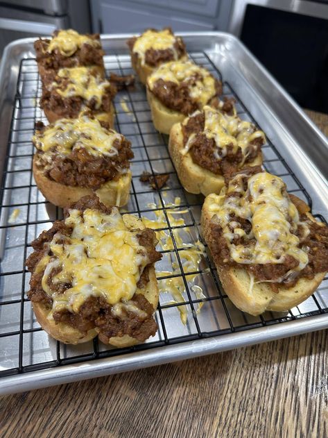 Sloppy Joes on Garlic Bread Cooking Midwest, Midwest Cooking, British Dessert Recipes, Midwest Recipes, Cooking In The Midwest, Sandwich Spreads, Luke Brown, British Desserts, Weeknight Dinner Recipes Easy