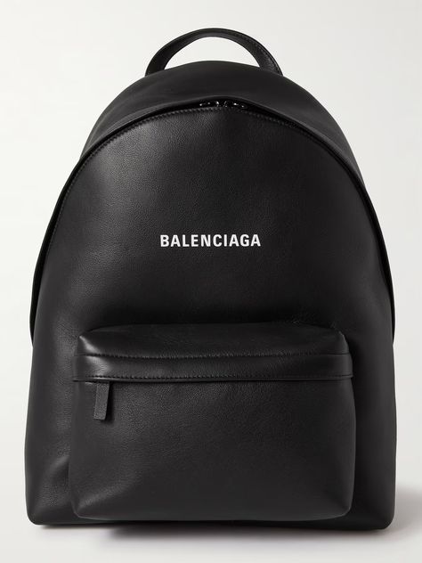 Balenciaga Backpack, Leather Backpack For Men, Balenciaga Logo, Closet Organizer, Home Logo, Black Logo, Printed Leather, Mr Porter, Fun Bags