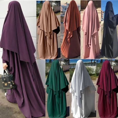 Eid Prayer Garment Khimar Hijab Long 2021 Ramadan Muslim Arabic Hijabs Women Abayas Tops Abaya Jilbab Islam Clothing Niqab Burqa _ - AliExpress Mobile Jilbab Outfits, Khimar Style, Habits Musulmans, Mode Abayas, Khimar Hijab, Eid Prayer, Abaya Outfit, Islamic Dress, Muslim Hijab