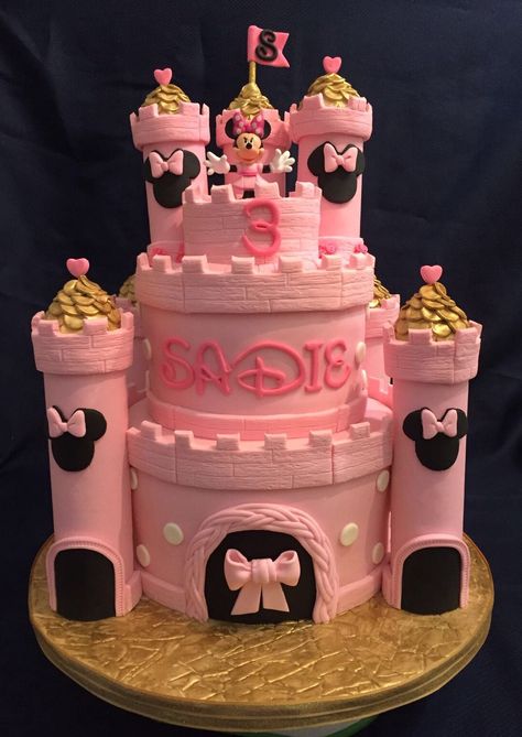 Minnie Mouse Cake Design, 1st Birthday Cake Designs, Castle Birthday Cakes, Mouse Birthday Cake, Mickey Mouse Birthday Cake, Minnie Mouse Birthday Party Decorations, Minnie Mouse Birthday Cakes, Mickey Cakes, Mini Torte